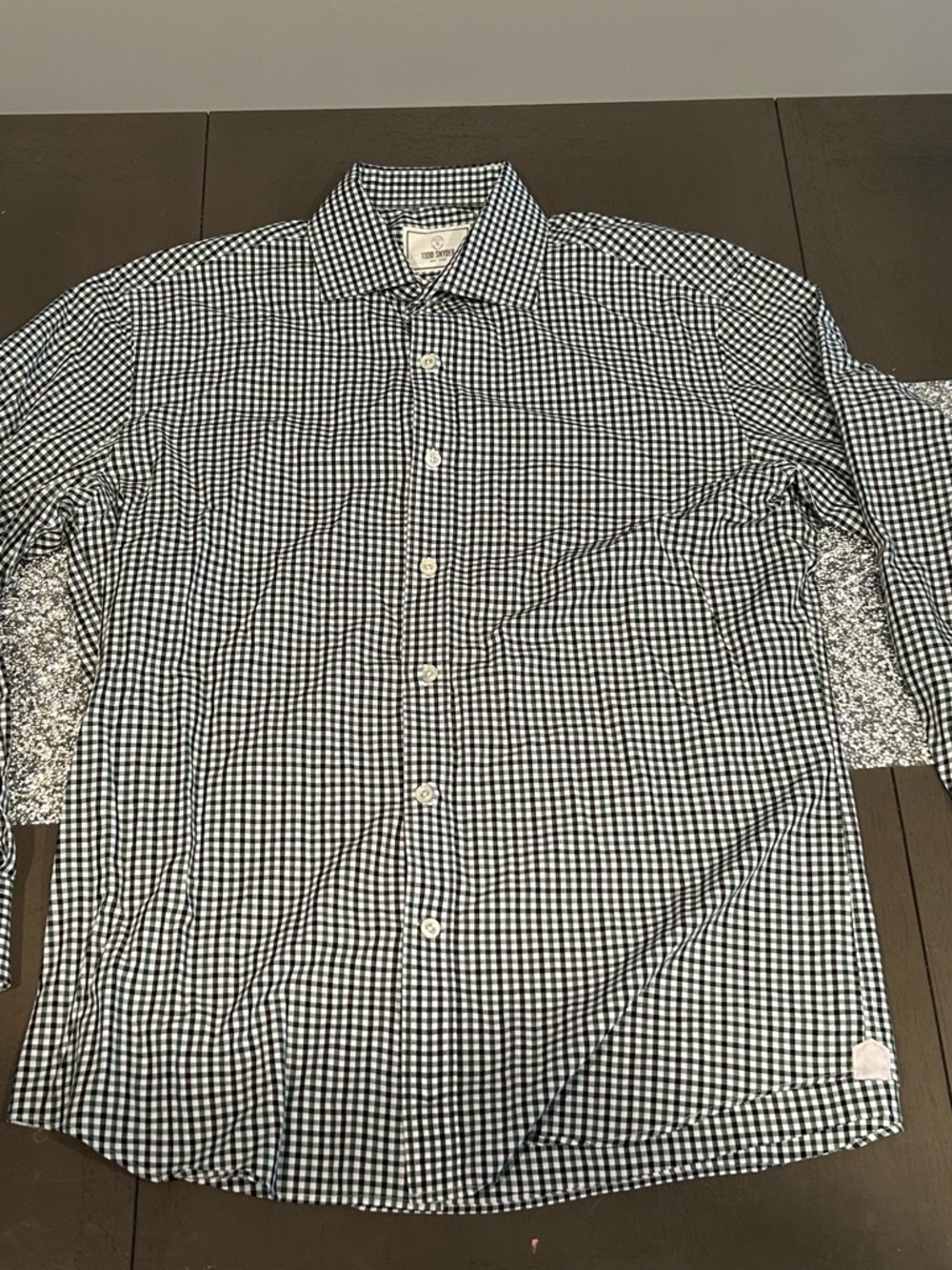 Todd Snyder Shirt Men's Size M Gray Gingham Check Long Sleeve Cotton Button Down